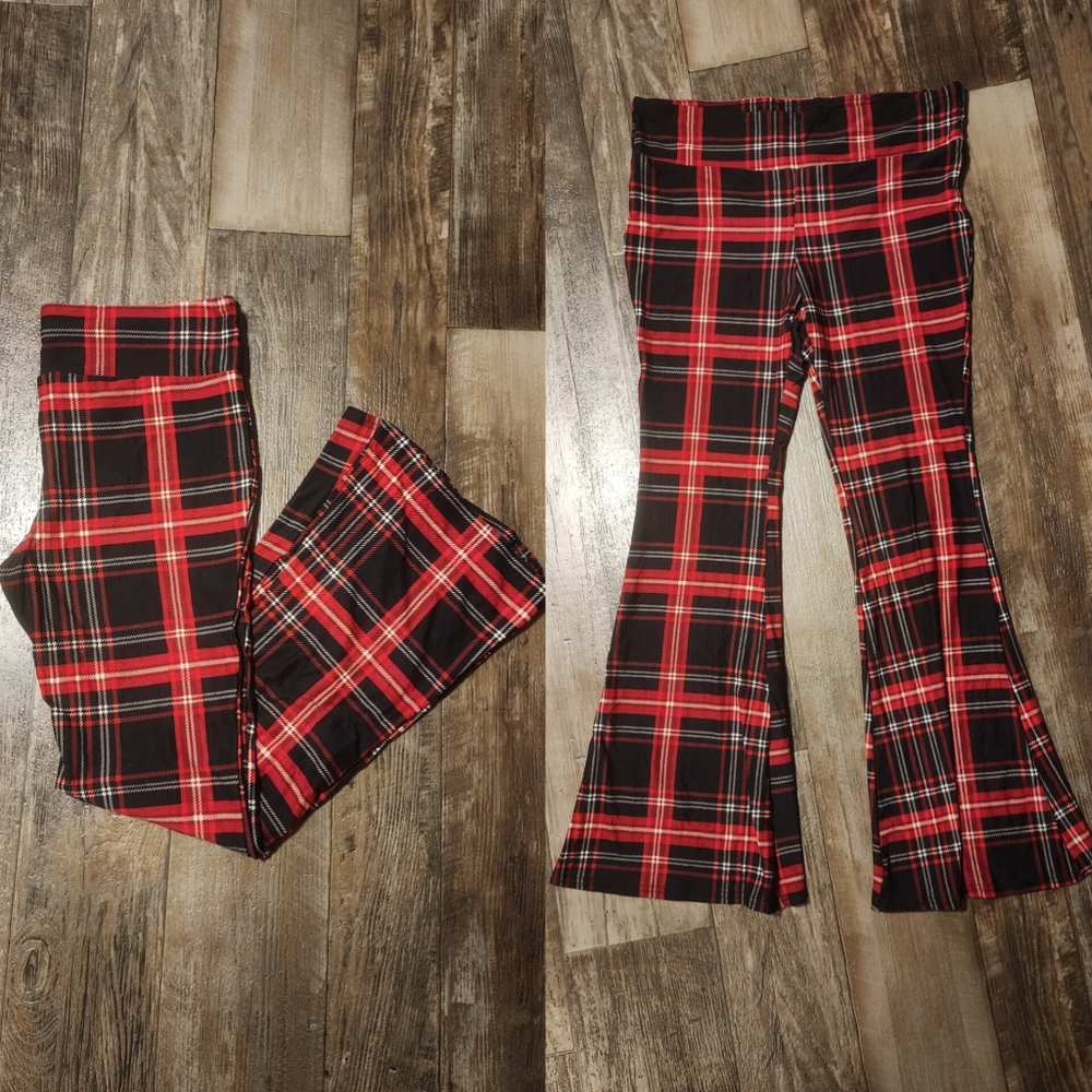 No Boundaries Plaid Flare Bootcut Pants size XXL 19